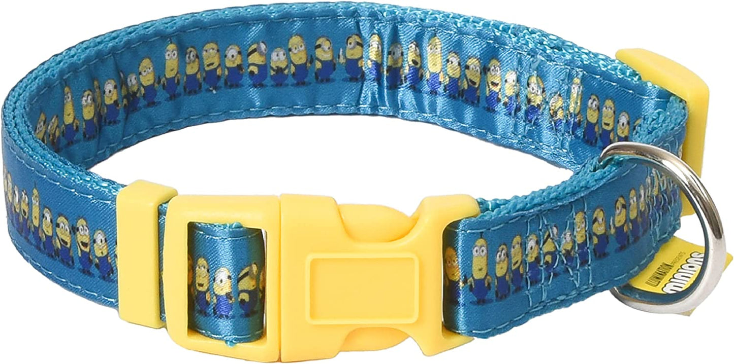 Dog Collar, Large, Blue and Yellow in a Row| Gifts for Fans and Their Pets | Officially Licensed Pet Product from Universal Studios